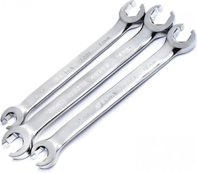 Sata 3-piece Full-polish Metric Flare Nut Line Wrench Set For Removing Or Replac