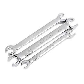 Sata 3-piece Full-polish Sae Flare Nut Line Wrench Set For Removing Or Replacing