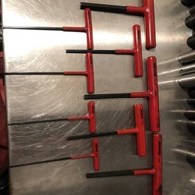 946673 Sears T-handled Sae Hex Key Lot Of 9 Used