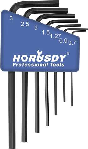 Sedy 445047079009 7-piece Mini Hex Key Metric Set L Shape Allen Wrench 0.7mm 0.9mm 1.27mm