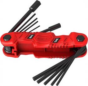 81163 Sedy 11-piece Large Folding Hex Key Set Sae 3/32 Inch -1/2 Heavy Duty Allen Wrench