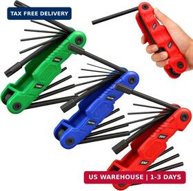 81166 Sedy 34-piece Large Folding Hex Key Set Sae 3/32 Inch -1/2 Metric 1.5-12mm