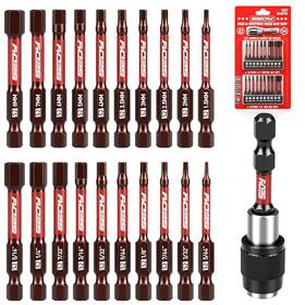84076 Sedy 21-piece 2.5 Inch Hex Head Allen Wrench Drill Bit Set 1/4 Screwdriver Bits