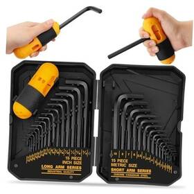 Ed70010 Sedy 31-piece Hex Key Set - Allen Wrench Sae Mm 0.7mm-10mm 0.028 Inch -3/8