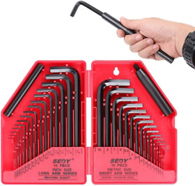 Sedy Hex Key Wrench Set 32-piece Allen 0.028-3/8 Inch 0.7-10 Mm
