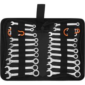 Sdy-97446 Sedy Premium Midget Wrench Set - 22-piece Mini 4-11mm And 5/32ftft To 7/16ftft Silvery