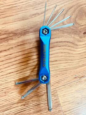 58782 Sheffield Bronze Corp Folding Pocket Hex Key Wrench Set Solid Steel Barely Used