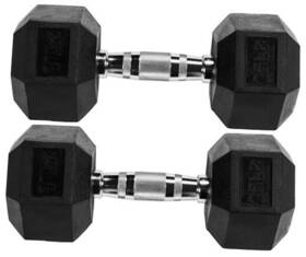 Sfdb-blk25p Signature Fitness Hex 25lbs Black