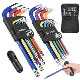 Jj3583-22 Simdao 18pcs Metric Hex Key Set Allen With Color Coding And Torque Handle 1