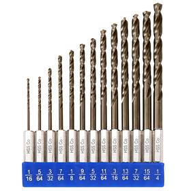 Sinyeenglon Sku241106-13pcs 1/16-1/4 1/4 Hex Shank Cobalt Drill Bit Set For Metal And 1/16 Inch To