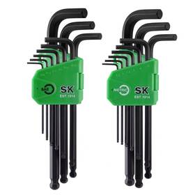 Sk 025141120660 18-piece Allen Wrench Set Metric And Sae Hex Key L-shaped S2 Steel Blac