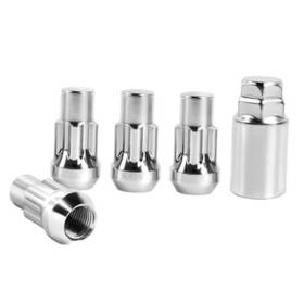 Sk-n033-4l Skcoauto 14x1.5 Wheel Locks With Key Set Of 4 Anti M14x1.5 Silver Pieces 44.96 Mm