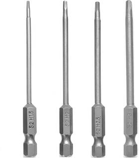 Skziri 697478921113 Hex Bit Set 4in1 Allen Wrench Drill 1/4 Inch Shank 3 Long One Size