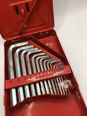 24592-6 Snap-on 15 Piece Sae Hex Key Set In Metal Index Used Missing .035