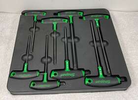 Awsgm800a Snap-on 8 Pc Metric T-handle/l-shaped Hex Combo Soft Grip Wrench