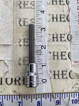 Fal8e Snap-on Sae 2/4 Inch 3/8 Drive Long Hex Bit Socket Driver Made Usa
