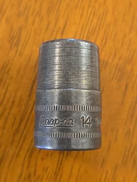Imm140 Snap-on Tools 1/2 Dr 6pt Metric 14mm Flank Shallow Impact Socket Usa