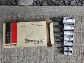 Sae16a Snap-on 7-piece 1/2 In Hex Driver Set Alloy Steel Sae Silver Black
