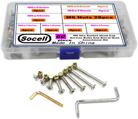 Socell 62pcs Crib Bunk Bed Furniture Hardware Kit Stainless Steel 2