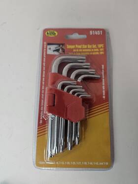 61451 Star Tool Cache 10 Pc Tamper Proof Key Set