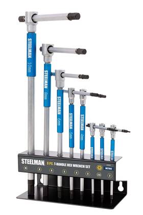 Steelman 099198426006 8piece Metric Thandle Allen Hex Key Wrench Set Free Spinning Sleeves Sliding Han