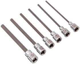Sunex Tools 613364183328 6pc 3/8 Inch Drive Chrome Long Hex Bit Socket Rail - Sae