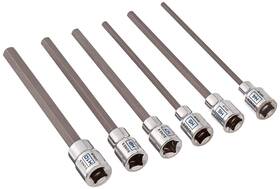 Sunex Tools 613364183335 6pc 3/8 Inch Drive Chrome Long Hex Bit Socket Rail - Metric