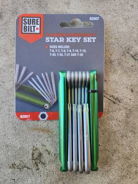 82007 Surebilt Star Key Set - Torx 10 Sizes Tamper Resistant