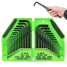 Swanlake 32pcs Hex Key Set Allen Wrench Inch/metric Mm 0.7mm-10mm Sae 0.02
