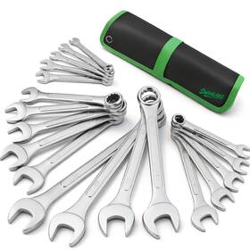 66177 Swanlake Garden Tools 19-piece Metric Combination Wrench Set 6-24mm Standard Spanner Silver