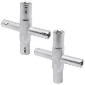 Swzhai20250416-0002 Swzhai 4 Way Sillcock Key Wrench 2pcs 1/4 Inch 9/32 5/16 11/32 Steel Wat