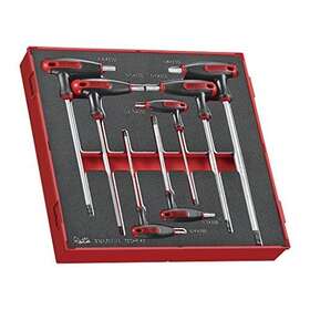 Teng Tools 020385051201 7 Piece Metric T Handle Ball Point Hex Allen Key Foam Set 2.5mm To 8mm - Te