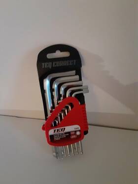 Tq453 Teq Correct 13pc Hex Key Set Tampered Chrome Vanadium Steel Ball End