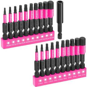 Hdb-22 Thinklearn Pink Hex Head Allen Wrench Drill Bit Set 20pcs Metric&sae 1/4 Inch Hex-shan
