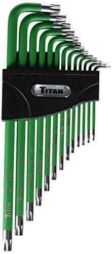 12715 Titan 720698803126 Extra-long Arm Tamper Resistant Star Key Set - 13 Piece Green