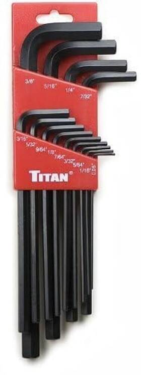 Titan 802090127182 Tools - 13-pc Sae Long Arm Hex Key Set 12718