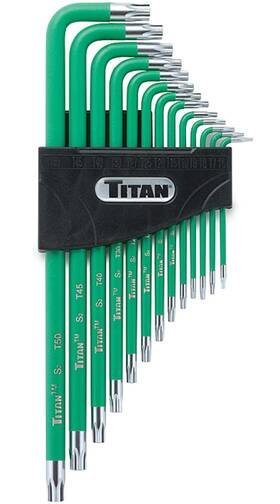 B000oeftj4 Titan Tools 12715 Extra Long Arm Tamper Resistant Star Key Set - 13 Pc