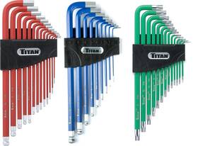 B0cvskp92x Titan 12763 35-pc Star Metric Sae Hex Key Set - S2 Steel Ball End