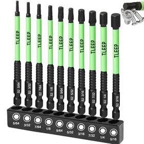 4972 Tleep 10pcs Allen Wrench Drill Bit Set 1/4 Inch Hexagon Shank 4 Long Impact