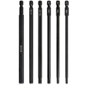 Kwokker-49 Tleep 6 Inch Long 1/4 Hex Head Allen Wrench Drill Bits Sae 9/64 5/32 3/16 7