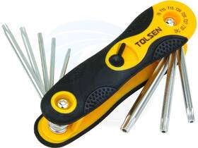 Tolsen 933528720386 8pcs Folding Torx Star Hex Key Set T9 T10 T15 T20 T25 T27 T30 And T40