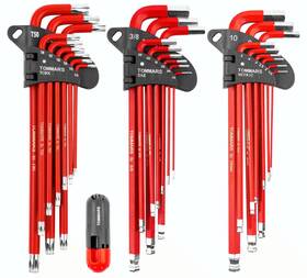 K1r95209-fba Tommars Magnetic Ball End T-handle Hex Key Set Sae/metric/torx S2 Steel