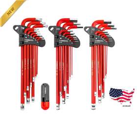 K1r95209 Tommars Hex Key Set Magnetic Ball End S2 Steel With T-handle Allen Wrench New