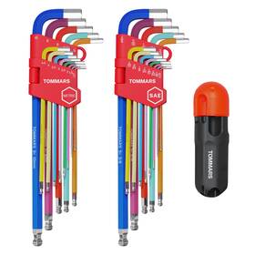 K1r95251 Tommars 26-pc Allen Wrenches Set Magnetic Ball End Extra Long Arm Key With