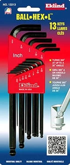 13213 Tool Company 445034188172 13-piece Sae Ball-hex-l Key Set .050 Inch -3/8