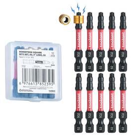 01074001 Toolant Square Drive Bit Set Impact Driver Bits S2 Steel 2 10pcs Sq2