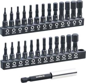 01103001 Toolant 26 Pcs Hex Head Allen Wrench Drill Bit Set 1/4hex Shank Quick 26pcs