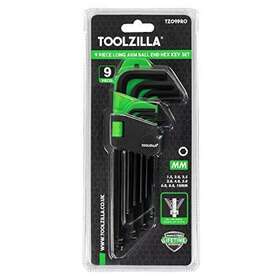 Toolzilla 060639920037 Allen Key Set 9 Piece Hex With Advanced Ball End Design And Precision Ma