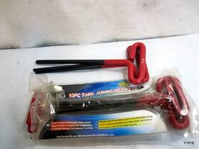 07650 Top Parts Wrench Hex Key Dipped T-handle Sae 10pc Set - 3/32 Inch To 3/8