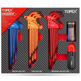 Tx058 Topex 38-piece Hex Key Allen Wrench Set Ball End With T-handle Fold Inch